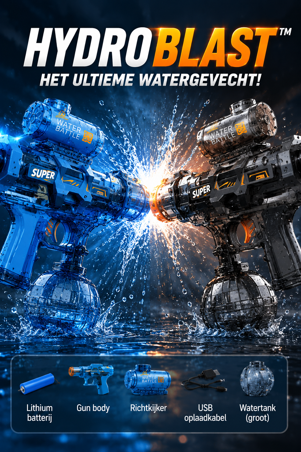 HydroBlast Duo Pack – Blauw + Zwart