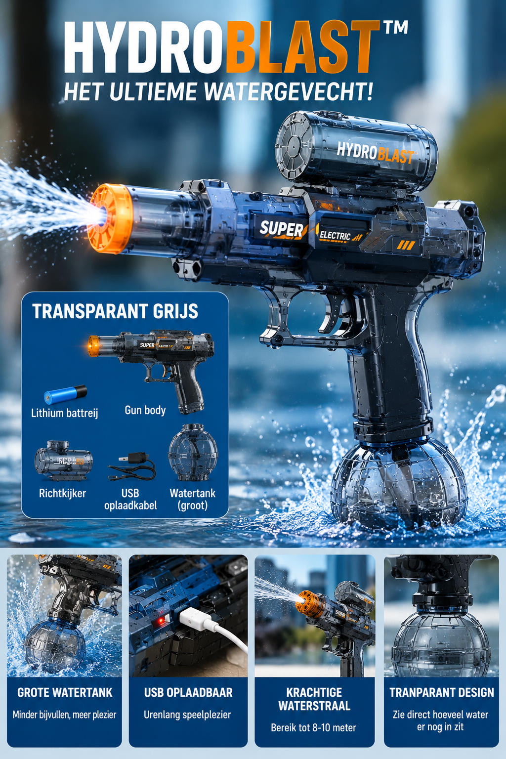 HydroBlast™ – Elektrisch Waterpistool
